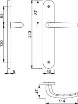 Ensemble San Diego - Plaque 186 x 37 mm - entraxe de fixation 165 mm