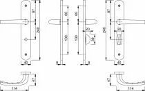 Ensemble San Diego - Plaque 186 x 37 mm - entraxe de fixation 165 mm