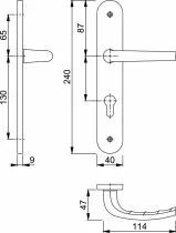 Ensemble San Diego - Plaque 186 x 37 mm - entraxe de fixation 165 mm