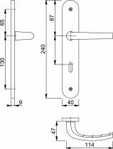 Ensemble San Diego - Plaque 186 x 37 mm - entraxe de fixation 165 mm