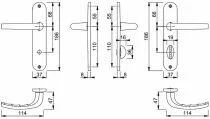 Ensemble San Diego - Plaque 186 x 37 mm - entraxe de fixation 165 mm
