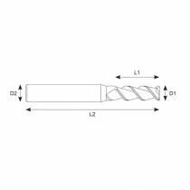 Fraise carbure monobloc 3 dents pour aluminium