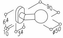 Ligne EST - EXT - bouton fixe sur rosace ovale