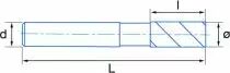 Fraise 3 dents carbure - queue cylindrique revêtue 45°