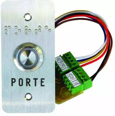 Bouton-poussoir de sortie sur faade PMR inox 