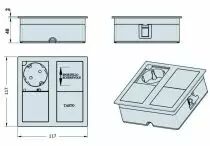 Bloc 2 prises Versa hit - inox