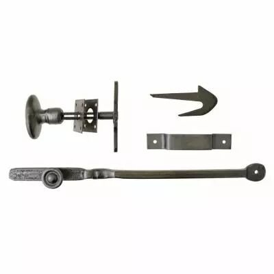 Loquet poucier a olive acier peinte en noir - fer forg