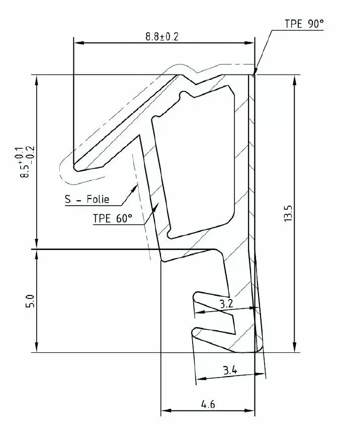 Profil REF 323 - joint en U - EPDM Noir -70 Shores A+/-5