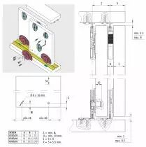 Ferrure de portes coulissantes bois séries 320/25 - 40 - 55 kg
