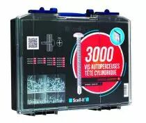 Coffret 3040 vis autoperceuse tête cylindrique phillips acier zingué