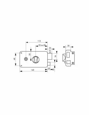 S�ret� pour cylindre profil europ�en horizontale � fouillot - Carr� de 6 mm