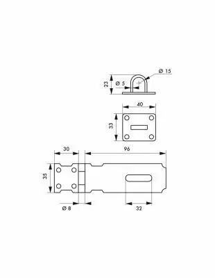 Porte - cadenas  recouvrement acier zingu