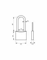 Cadenas à clés laiton - série Type 1