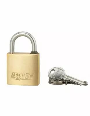 Cadenas à clés laiton de sûreté - Anse acier inoxydable cémenté - avec 2 clés - varié