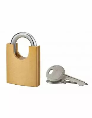 Cadenas à clés laiton massif - série 50P - Anse protégée acier cémenté nickelé - avec 2 clés - varié