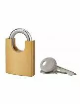 Cadenas à clés laiton massif - série 50P - Anse protégée acier cémenté nickelé - avec 2 clés - varié