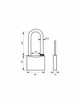 Cadenas à clés laiton massif - série Mach 3 - Anse acier inoxydable cémenté - avec 2 clés - varié