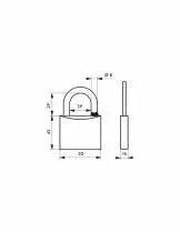 Cadenas à clés laiton massif - série Mach 3 - Anse acier inoxydable cémenté - avec 2 clés - varié