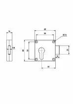 Serrure en applique pour cylindre européen