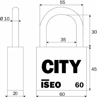 Cadenas  cls laiton massif - srie City - Anse acier nickel cment - avec 2 cls - sur N 160900