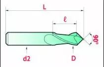 Fraise Multi-V - angle 90° - carbure revêtement Hard'X