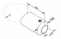 Support axial pour barrre ø 12 mm