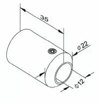 Support axial pour barrre ø 12 mm