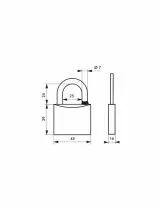 Cadenas à clés laiton massif - série Mach 3 - Anse acier inoxydable cémenté - avec 2 clés - varié