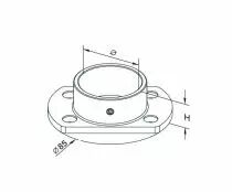 Support de main courante - ø 42,4 mm