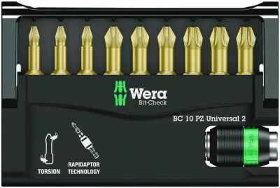 Slecteur d'embouts Bit Checks Wera embouts de vissage + porte-embout Rapidaptor 1/4