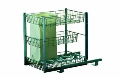 Bouteilles + pannetire + 3 niveaux de rangement - fil plastifi gris