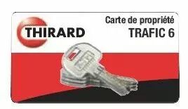 Verrou de haute sret Universel Trafic 6 - Cl plate rversible - 4 cls - carte de proprit