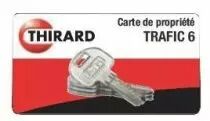 Verrou de haute sûreté Universel Trafic 6 - Clé plate réversible - 4 clés - carte de propriété