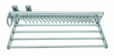 porte-pantalons et cravates - aluminium - plastique gris