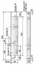 A larder têtière inox Stremler 3 points - 1 latéral + haut et bas - 2272 - pêne dormant