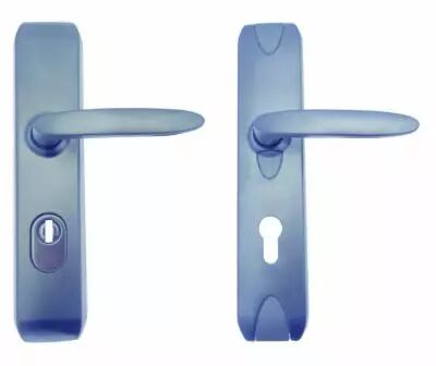 Aluminium fondu chrom velours - Plaque 250 x 55 mm - entraxe de fixation 208 mm