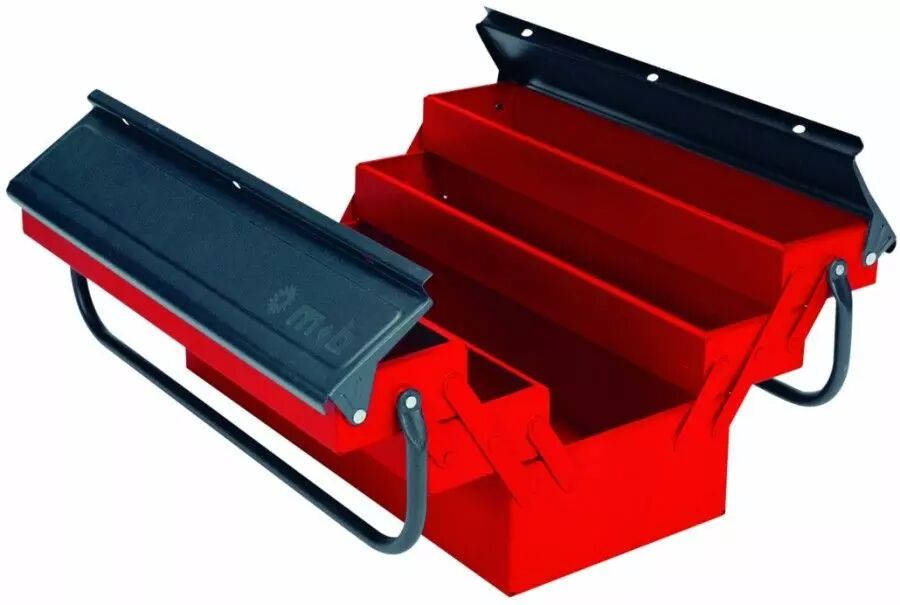 Boîte à outils 420x200x200x200mm en acier avec 5 compartiments