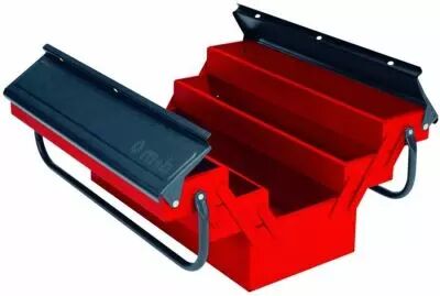 Boîte à outils métallique 2 étages - 5 compartiments
