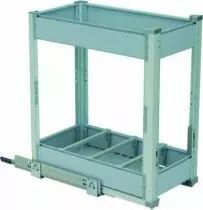 Bouteilles + 1 niveau de rangement - cadre aluminium anodisé - panier gris