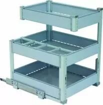 Bouteilles + 3 niveaux de rangement - cadre aluminium anodis - panier gris