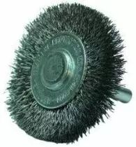 Brosse circulaire sur tige ø 6 mm fil d\'acier 0,35 mm