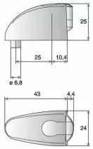 Butée fixation invisible - hauteur 25 mm