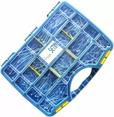 Coffret 1055 vis bois agglomr zingu blanc filetage total et partiel