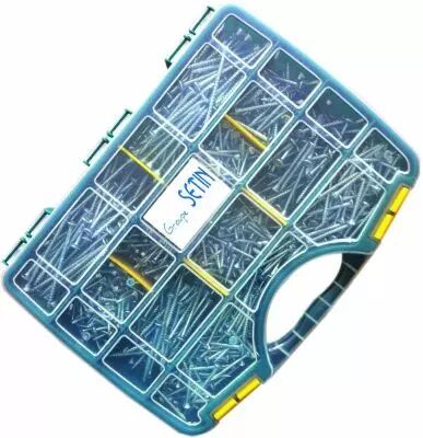 Coffret 1055 vis bois agglomr zingu blanc filetage total et partiel