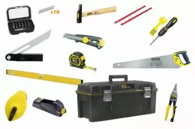 Composition Stanley boite  outils menuisier - 14 outils