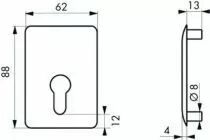 Contre plaque pour boîtier de verrou à cylindre profilé