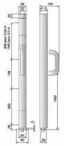 Crémone monobloc à poignée rotative - Anodisé argent