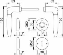 Ensemble sur rosaces ø 52 mm