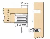 Ferrure d\'assemblage à excentrique vB 35/VB 36 Permo