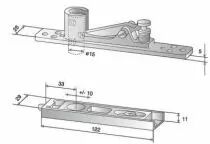 Ferrure réversible pour porte acier - aluminium et bois - double action